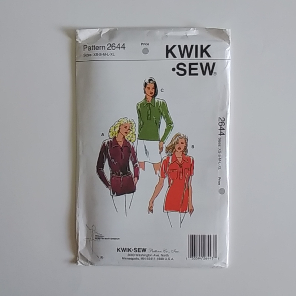 Kwik Sew #2644 SZ XS-XL Top New Pattern